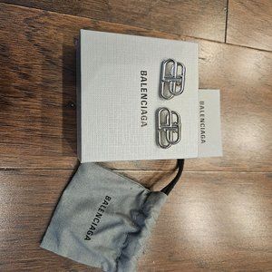 BALENCIAGA BB S MINI LOGO STUD EARRINGS